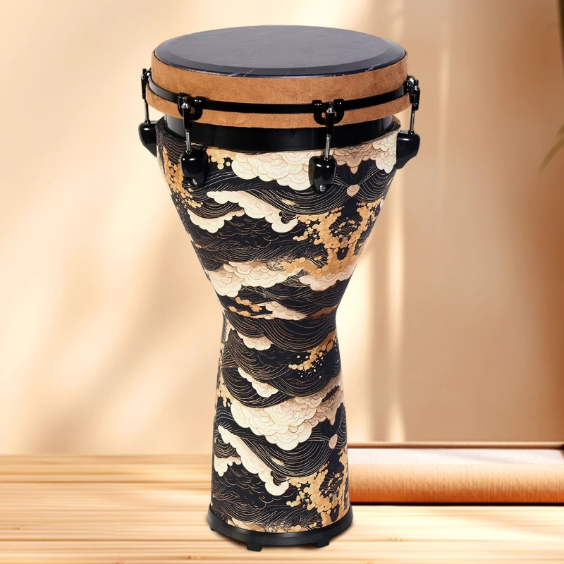 Musical Instrument African - กลองเจมเบ้ระดับมืออาชีพ 12 นิ้ว สำหรับผู้เริ่มต้น กลองแอฟริกันแบบดั้งเดิม กลองเพอร์คัชชันแอฟริกัน