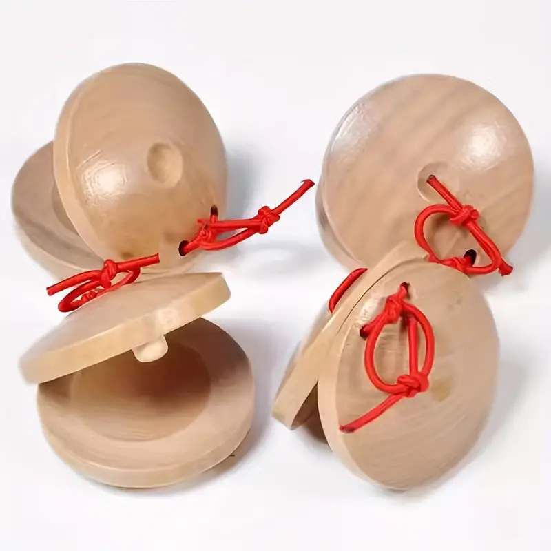 Castanet Flamenco - คาสทาเน็ตไม้ เครื่องดนตรีประเภทตีจังหวะ ฟลาเมงโก ของเล่นเด็กเล็ก-TOY