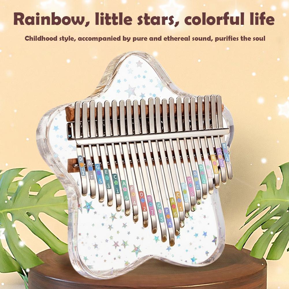Musical Instrument African - คีย์บอร์ดพกพา 21/17 คีย์ คริสตัลเคลียร์ คาลิมบา สำหรับผู้เริ่มต้น
