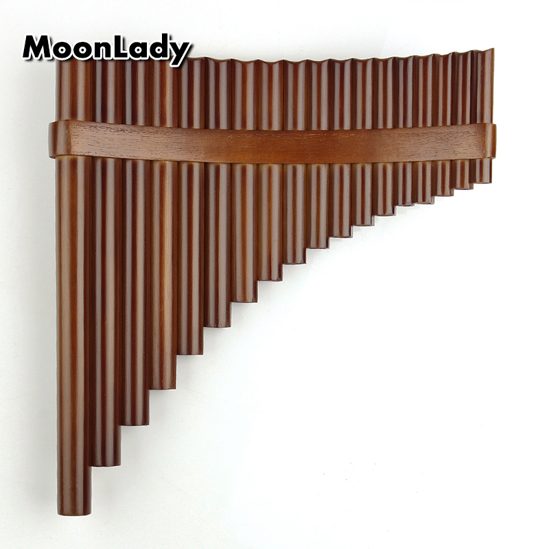 Musical Instrument Pipe - ขลุ่ยไม้ไผ่ 18 ท่อ สีน้ำตาล คีย์ F