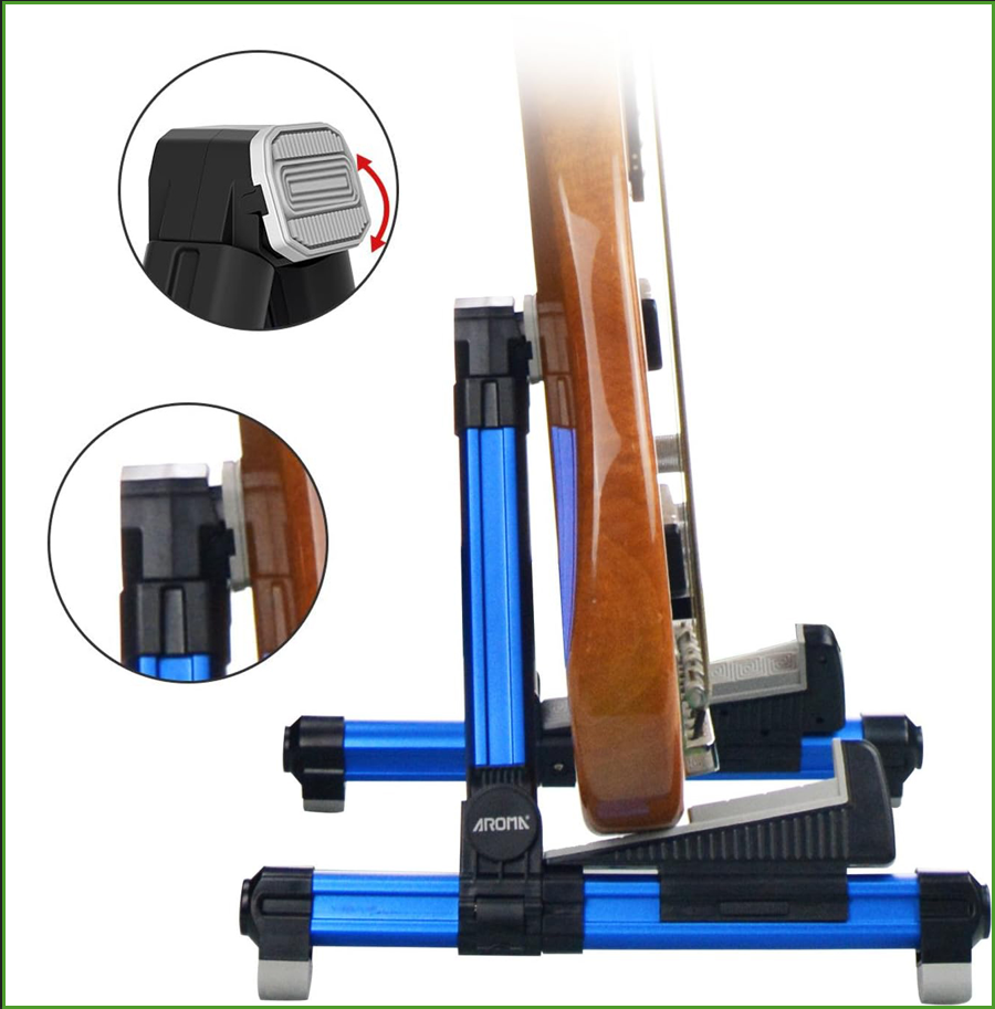 Musical Instrument Violin - ขาตั้งกีตาร์อลูมิเนียมพับได้ - ขาตั้งพื้นปรับระดับได้สำหรับกีตาร์ทุกประเภท เบส อูคูเลเล่ ไวโอลิน