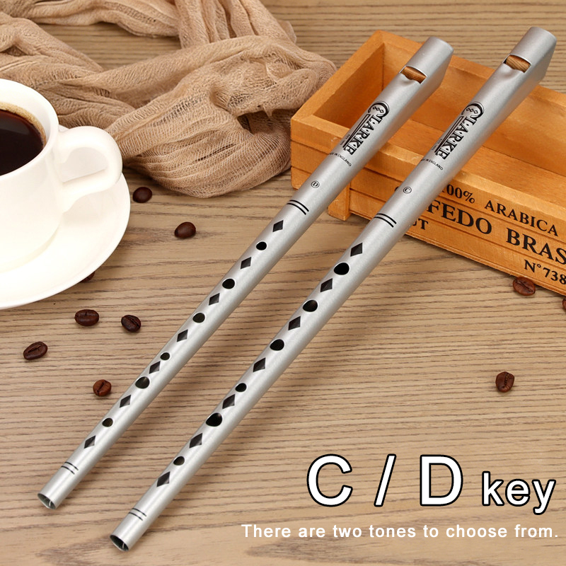 Musical Instrument Pipe - ขลุ่ยคลาร์กแบบดั้งเดิม สีเงิน คีย์ C/D ขลุ่ยไอริช เครื่องดนตรีไอร์แลนด์
