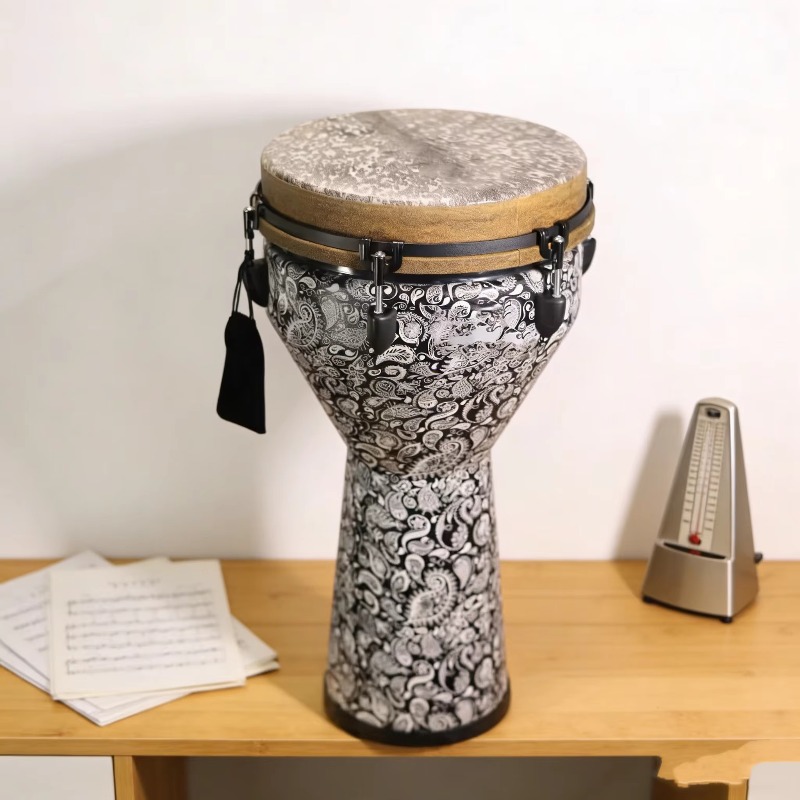 Djembe Hand Drum - กลองเจมเบ้ไม้ขนาด 12 นิ้ว เป็นมิตรกับสิ่งแวดล้อม