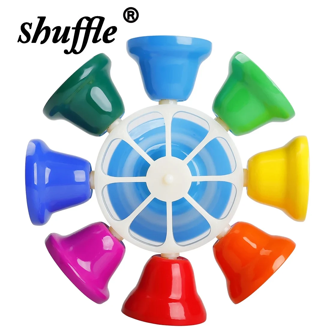 Musical Instrument Games - Orff กระดิ่งมือหมุนได้8-Note, เครื่องดนตรีประเภทเคาะพร้อมไม้ที่โดดเด่นของเล่นสีสันสดใสเพื่อการศึกษาด้านดนตรีของเด็กทารก