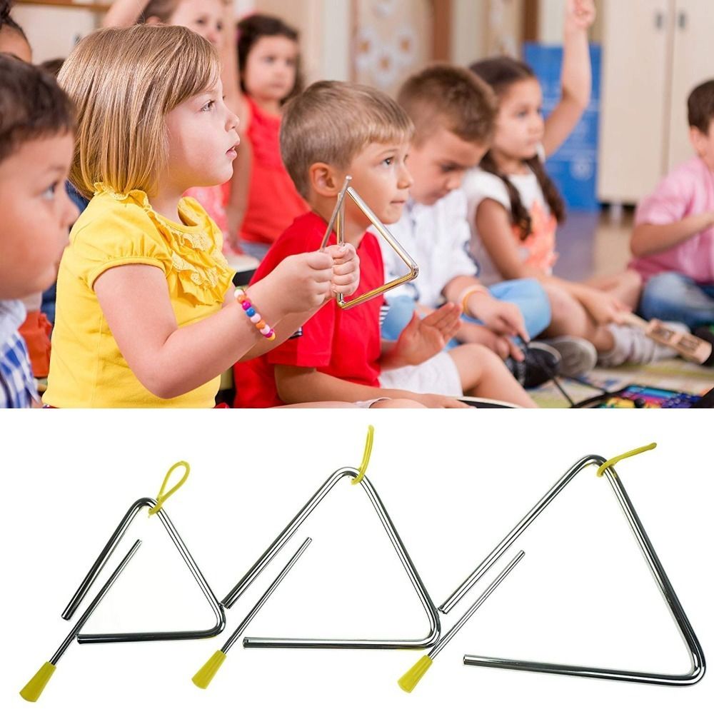 เครื่องดนตรีสามเหลี่ยมสแตนเลส  - Musical Instrument Triangle บทวิจารณ์และราคา