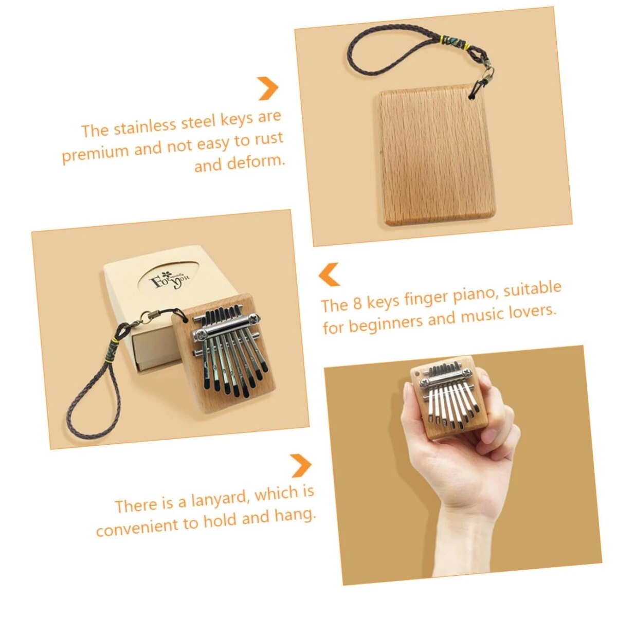 มินิคาลิมบ้า8คีย์นิ้วหัวแม่มือ - Musical Instrument African บทวิจารณ์และราคา