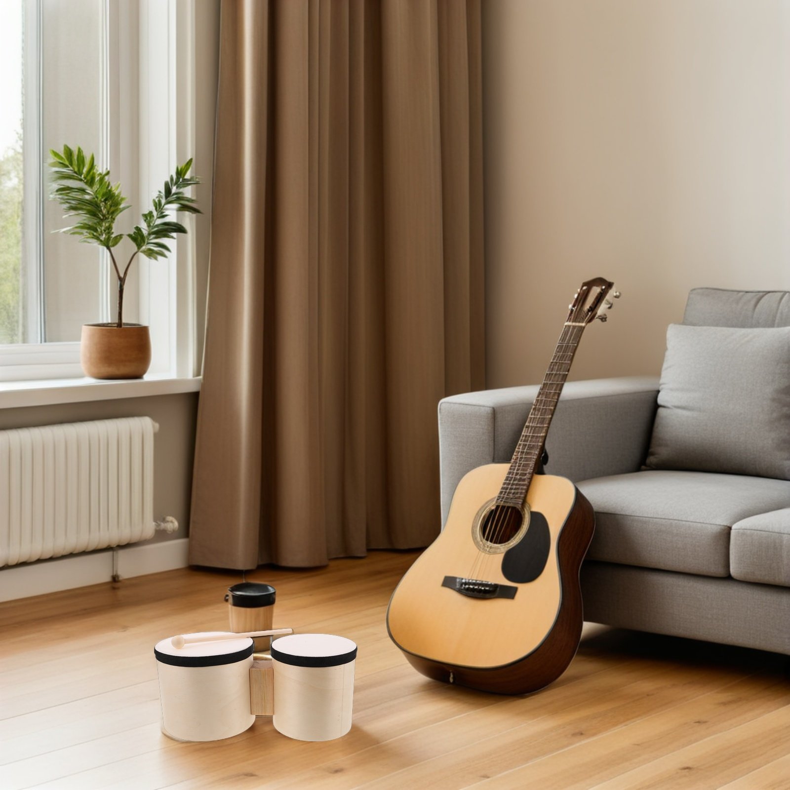 1 ชุดกลองบองโกไม้สำหรับผู้เริ่ - Musical Instrument With Hand บทวิจารณ์และราคา