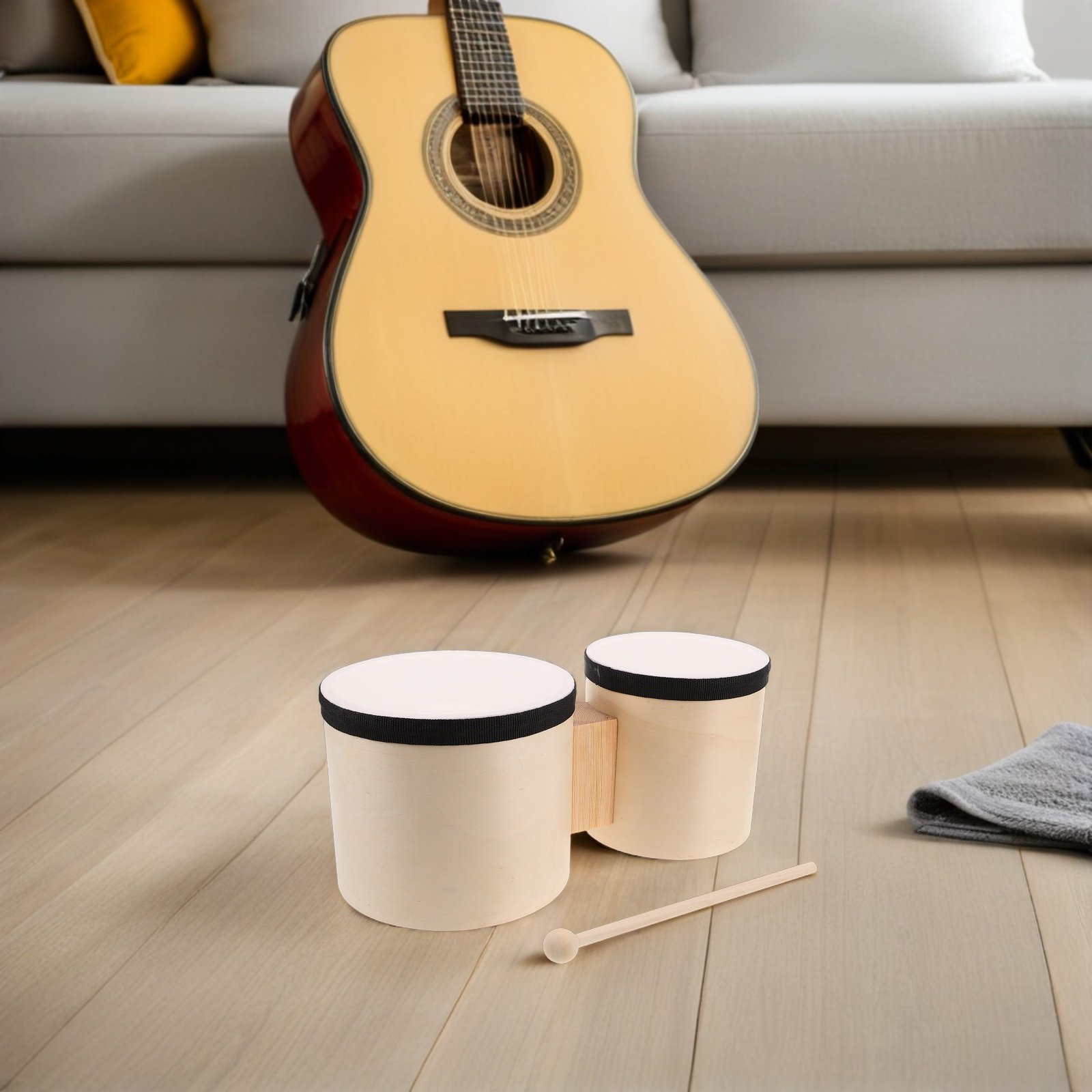 1 ชุดกลองบองโกไม้สำหรับผู้เริ่ - Musical Instrument With Hand บทวิจารณ์และราคา