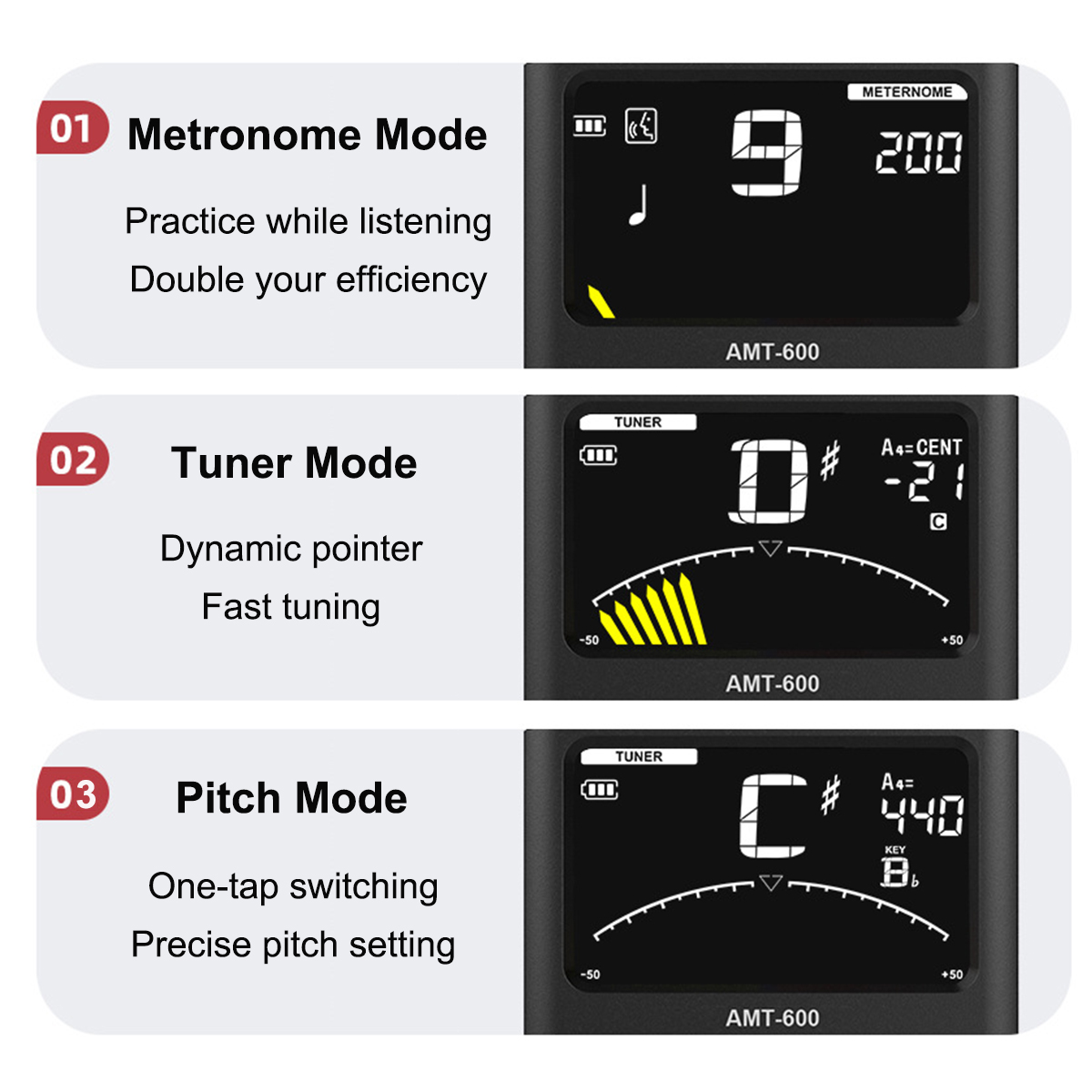 AROMA AMT-600 เครื่องจับจังหวะ - Musical Instrument Vector บทวิจารณ์และราคา